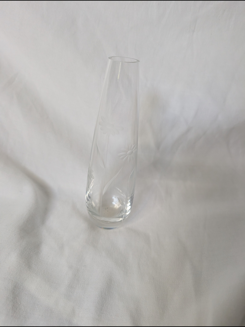 Lenox Crystal Daisy Etched Glass Bud Vase